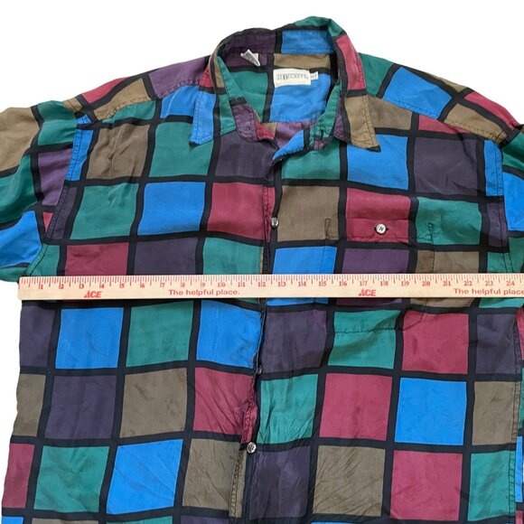 Vintage J.T. Beckett Multicolor Plaid Mens Shirt XLT - Picture 7 of 7
